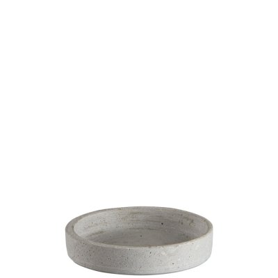 Grått ljusfat i polystone 10 cm
