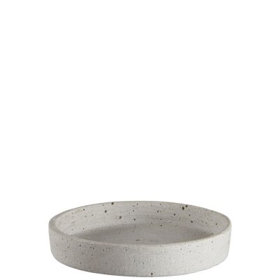 grått ljusfåt i polystone 13,5 cm