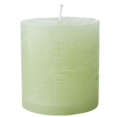 Ljusgröna blockljus Cote Nord - dimgrön, piggelin - Rustik 7,5 x 7 cm Affari