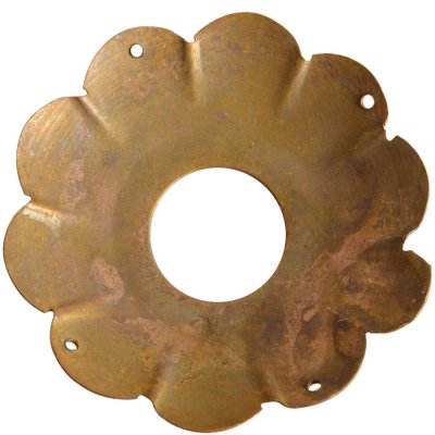 Ljusmanschett i mässing bankat mönster - 8 cm