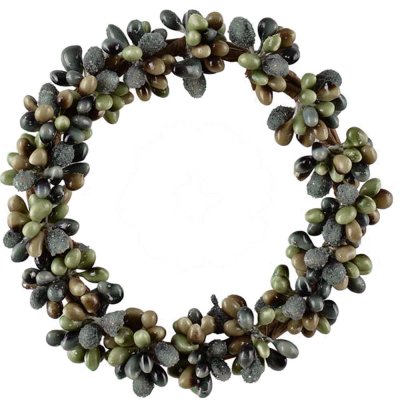 Grön Ljusmanschett för Blockljus - Grön med is, frost, glitter - Storlek 7 cm ljus