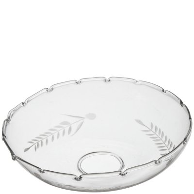 Ljusmanschett i glas med etsat mönster - 8 cm