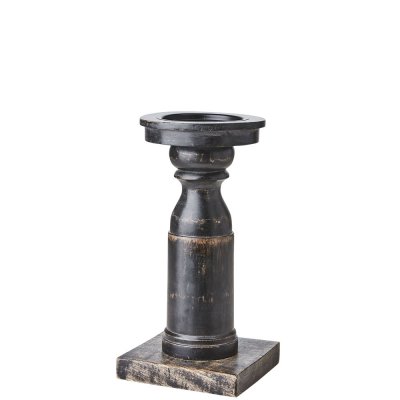 Ljusstake bronx svart - blockljus 25 cm hög - Affari