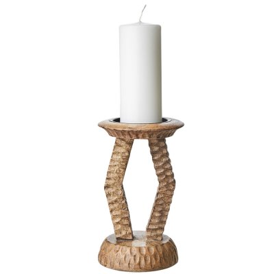 Ljusstake för blockljus - Bronx i magnoträ från Affari 20 cm hög