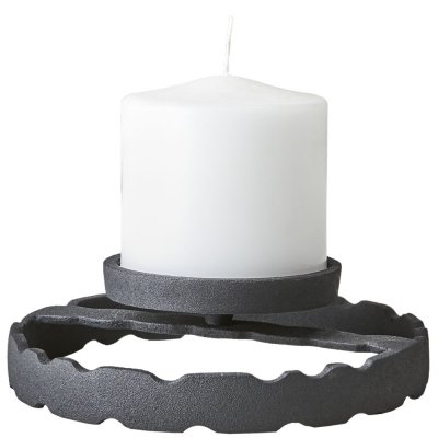 Svart ljusstake för blockljus - Hope Rund 20cm från Affari