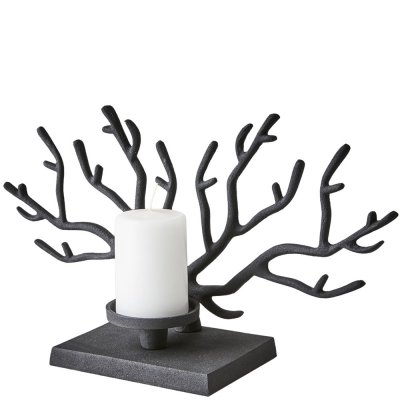 Svart ljusstake Hope från Affari - För blockljus och formad som ett träd - 24 cm hög