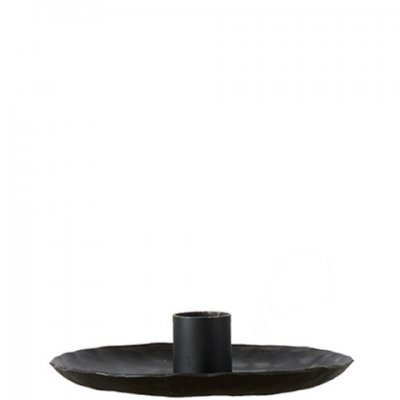 Ljusstake i svart järnsmide - Passar kronljus 22 mm