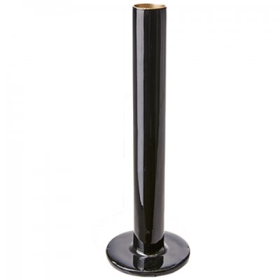 Svart ljusstake i emaljerat järn - 21 cm hög
