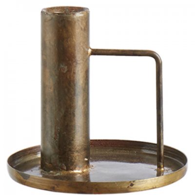 Ljusstake i mässingsfärgat och antikbehandlat järn