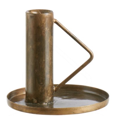 Ljusstake i mässingsfärgat och antikbehandlat järn