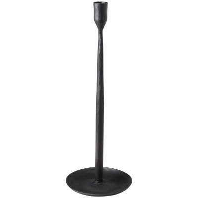 Svart ljusstake i järn med antikfinish - Thor från Affari - 35 cm hög