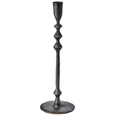 Svart ljusstake i järn med antikfinish - Thor från Affari - 31 cm hög