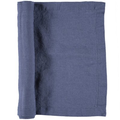 Blå bordslöpare i tvättad linne 120x35 cm - Från Gripsholm