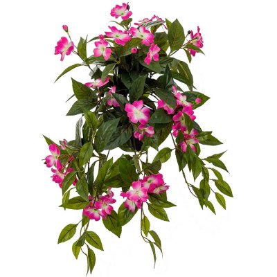 Hängväxt Rosa Lyckliga Lotta 30 cm konstgjord blomma, krukväxt från mr Plant