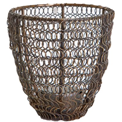 Värmeljushållare i metall - Mässingsfärgad, antik bronse 11x11 cm