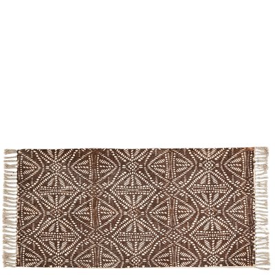 Brun matta med naturfärgad botten - Affari 140x70 cm