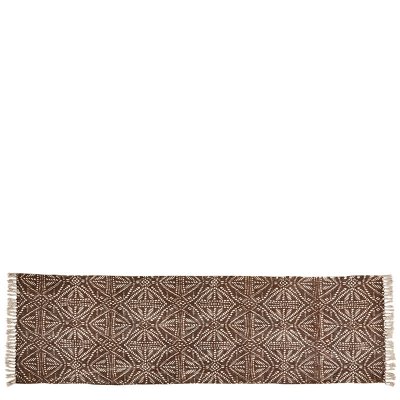 Avång brun matta med naturfärgad botten - Affari 240x70 cm