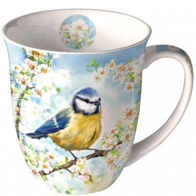 Mugg Design med vår och blåmes på blommande fruktträd - Ambiente 40 cl