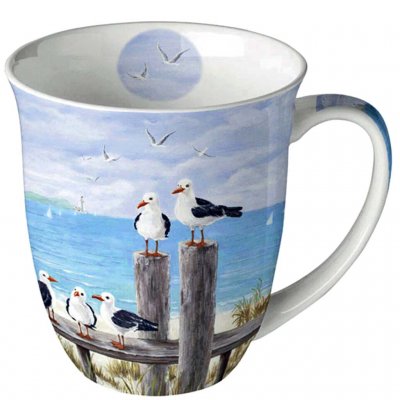 Mugg Design med fiskmås på bryggan - Ambiente 40 cl