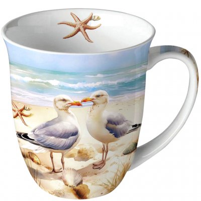 Mugg Design med sandstrand, havet och fiskmåsar - Ambiente 40 cl