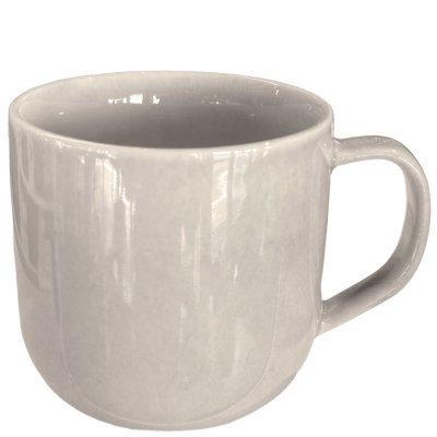 Beige, varmgrå mugg, kaffemugg i porslin - 9cm hög