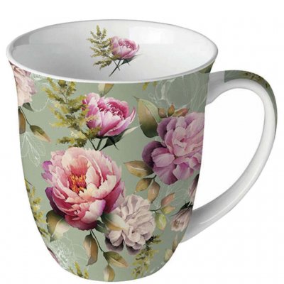 Mugg Design med pioner i en vacker sammansättning - Ambiente 40 cl