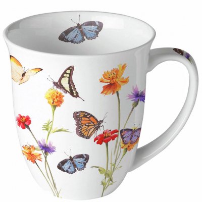 Mugg Design med fjärilar och blommor - Ambiente 40 cl