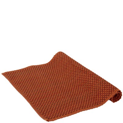 Mörk orange bordslöpare i bomull - 140x40 cm