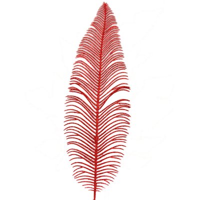 Rött glittrande palmblad - 42 cm