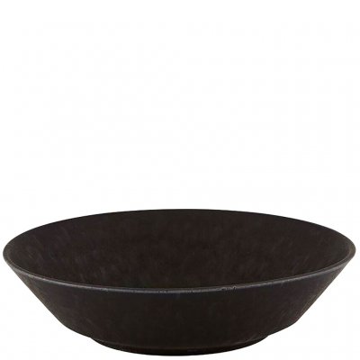 Svart pastatallrik i stengods och sammets-look - 25,5 cm i diameter