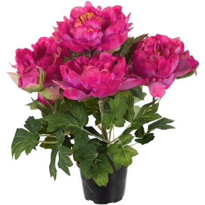 Pion i cerise i plastkruka - Konstväxt 35 cm hög