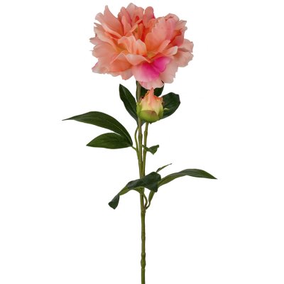 Orange pion på kvist - Konstblomma 65 cm