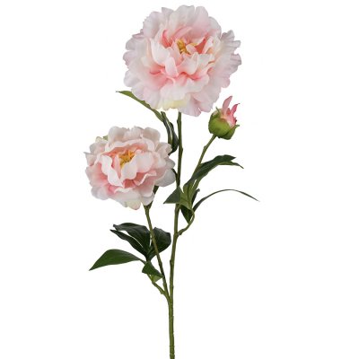 Rosa pion på kvist - Konstblomma 75 cm