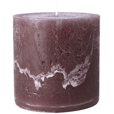 Plommonfärgat vinrött breda blockljus Cote Nord - Plommonlila, lila, mörkröd - Rustik 10 x 10 cm Affari