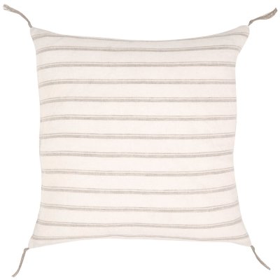 Vit linnekudde med beige ränder - inklusive innerkudde 50x50 cm