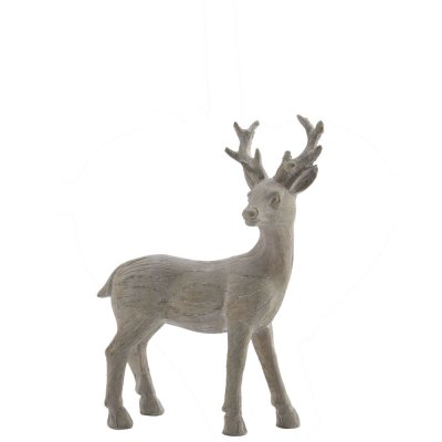Dekoration, juldekoration Grå ren med horn - 17 cm hög