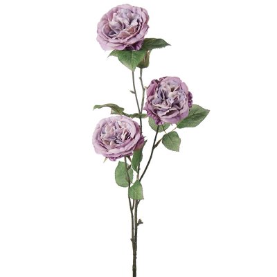 Lila kvistros konstblomma med gröna blad - 80 cm hög