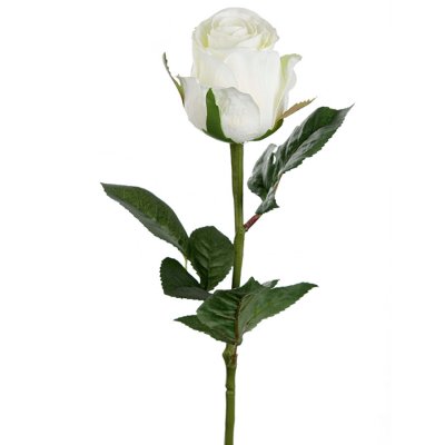Vit ros konstblomma - 50 cm