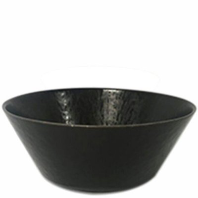 Svart skål, serveringsskål 3l i stengods och sammets-look - 26 cm i diameter