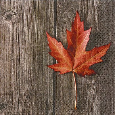 Servett med lönnlöv i höstens färger - 33x33 cm
