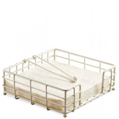 vit Servetthållare i metall - För lunchservetter 33x33 cm