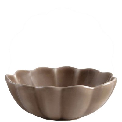 Brun skål, frukostskål Lotus från Stiernholm - Formad som lotusblomma i stengods - 16 cm