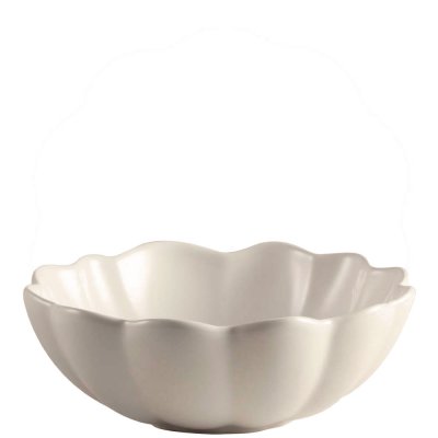 Benvit skål, frukostskål Lotus från Stiernholm, Offwhite, Vit - Formad som lotusblomma i stengods - 16 cm