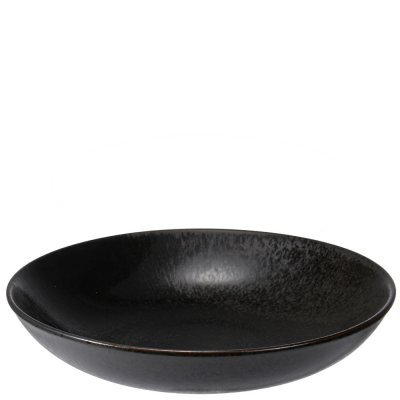 Svart pastatallrik i porslin med reaktiv glasyr - 26 cm