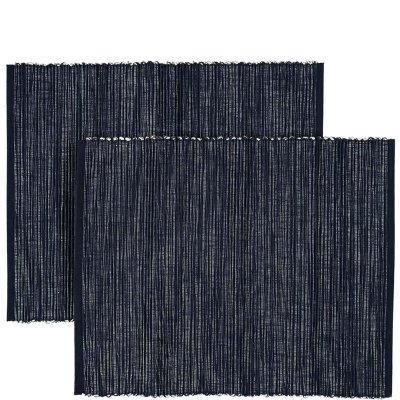 Mörkblå bordstabletter i bomullsrips - Gripsholm