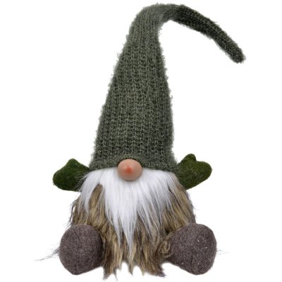 Tomtenisse textil tussa grön och grå - 40 cm