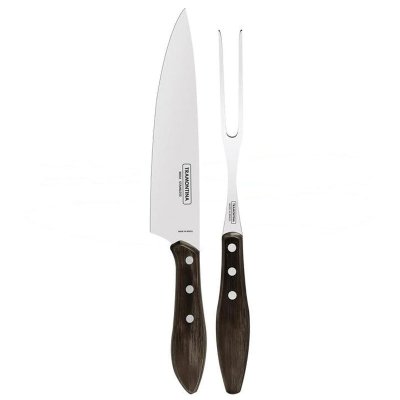 Grillset 2 delar Tramontina Churrasco - kockkniv och grillgaffel Trancher set