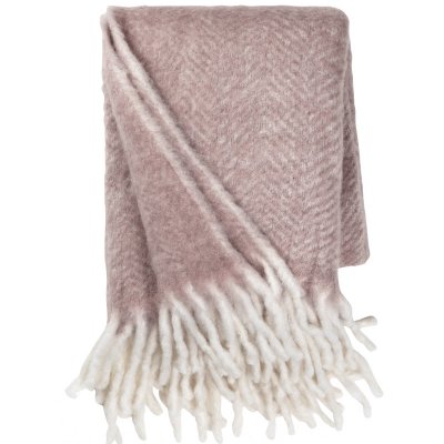 Rosa pläd i ull från cozy living - 170x130 cm