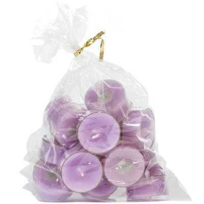 Färgade värmeljus lila, violett - i genomskinlig kopp - 20st