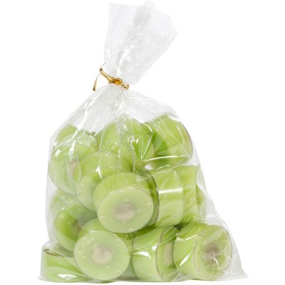 Färgade värmeljus limegrön - i genomskinlig kopp - 20st